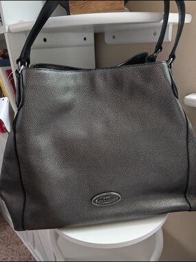 Coach Edie Pebbled Leather Bag In Gunmetal NWT